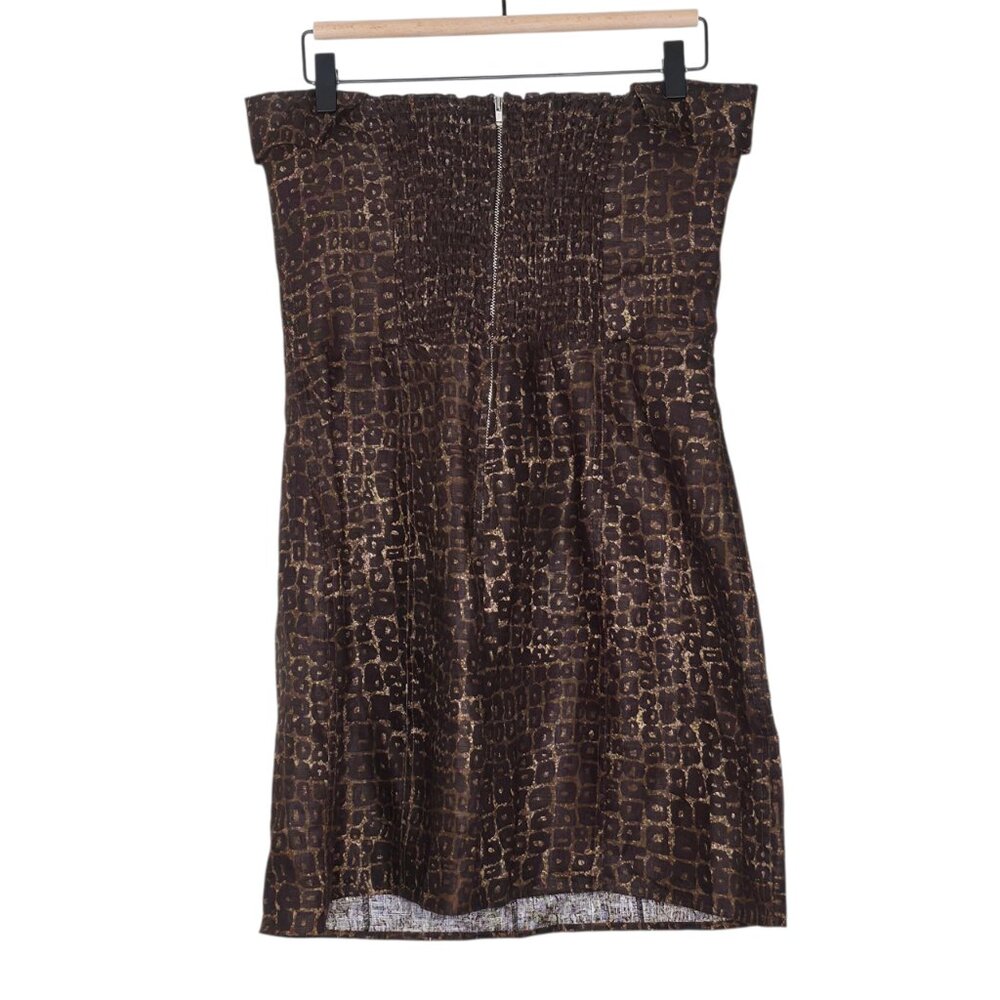Reformation Madilyn Mini Dress Vesuvio Brown Strapless Linen Size 10‎ - Picture 6 of 8